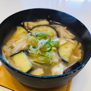 ☆油揚げと茄子とえのきのお味噌汁☆